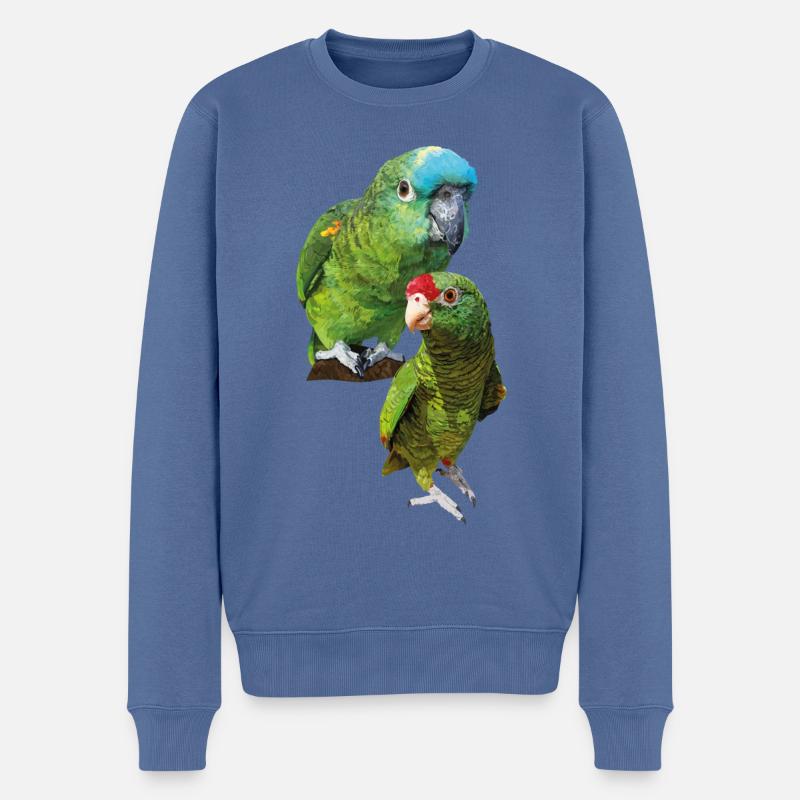 Perroquets amazoniens - Pull Premium bio Homme - bleu pigeon