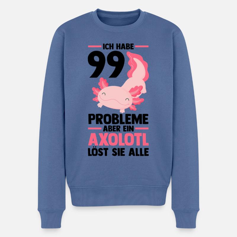 Axolotl - Pull Premium bio Homme - bleu pigeon