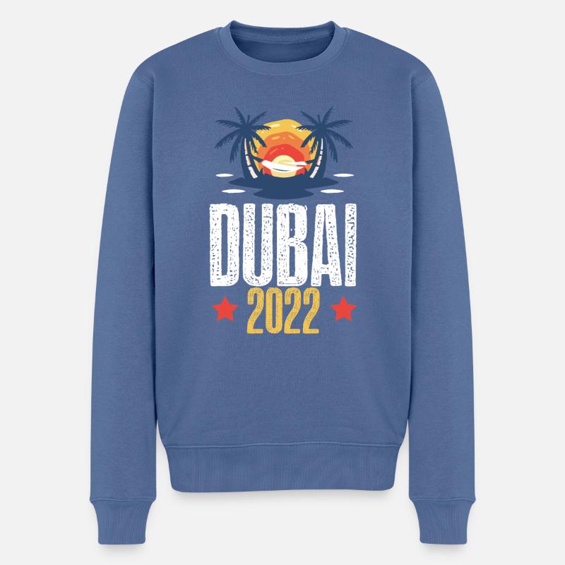 Dubaï 2022 - Pull Premium bio Homme - bleu pigeon
