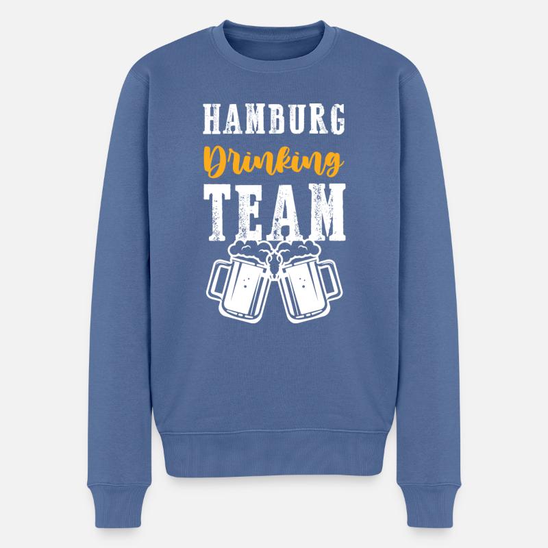 Hamburg Drinking Team - Männer Premium Bio Pullover - Taubenblau