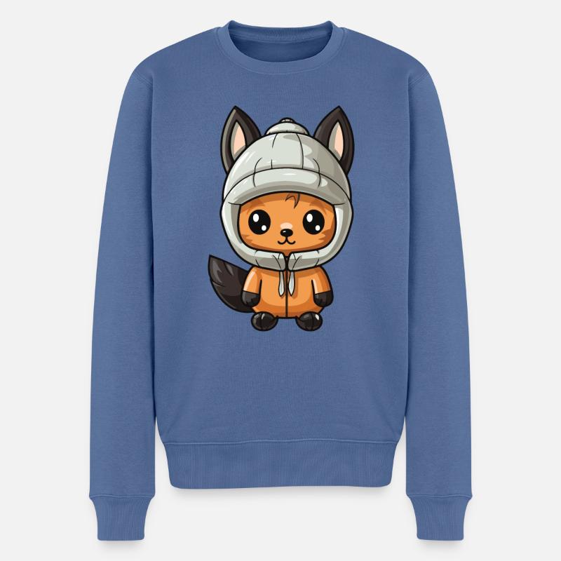 Bande dessinée d’hiver écureuil - Pull Premium bio Homme - bleu pigeon