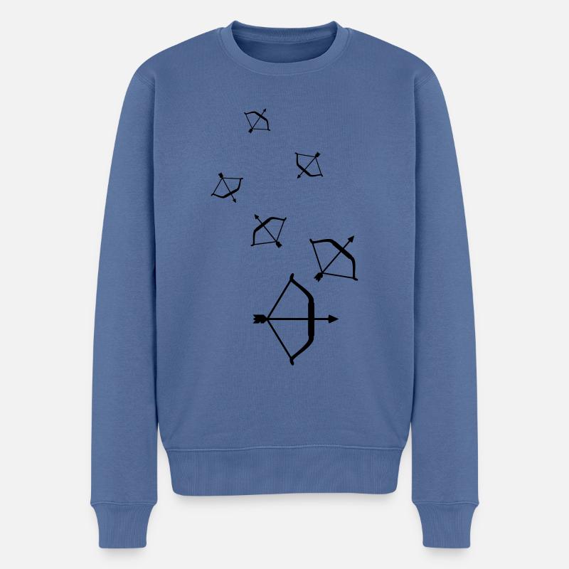 Pfeil und Bogen - Männer Premium Bio Pullover - Taubenblau