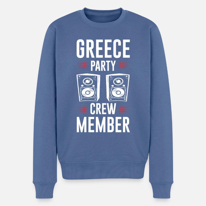 Greece Party Crew - Männer Premium Bio Pullover - Taubenblau