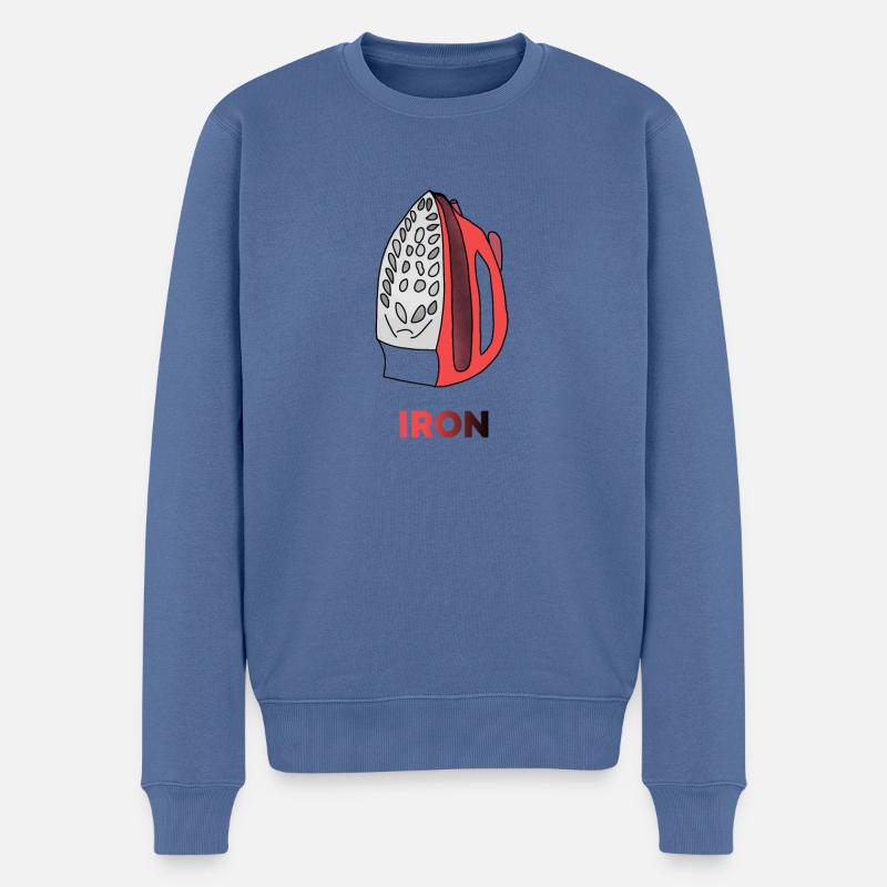 Iron - Männer Premium Bio Pullover - Taubenblau