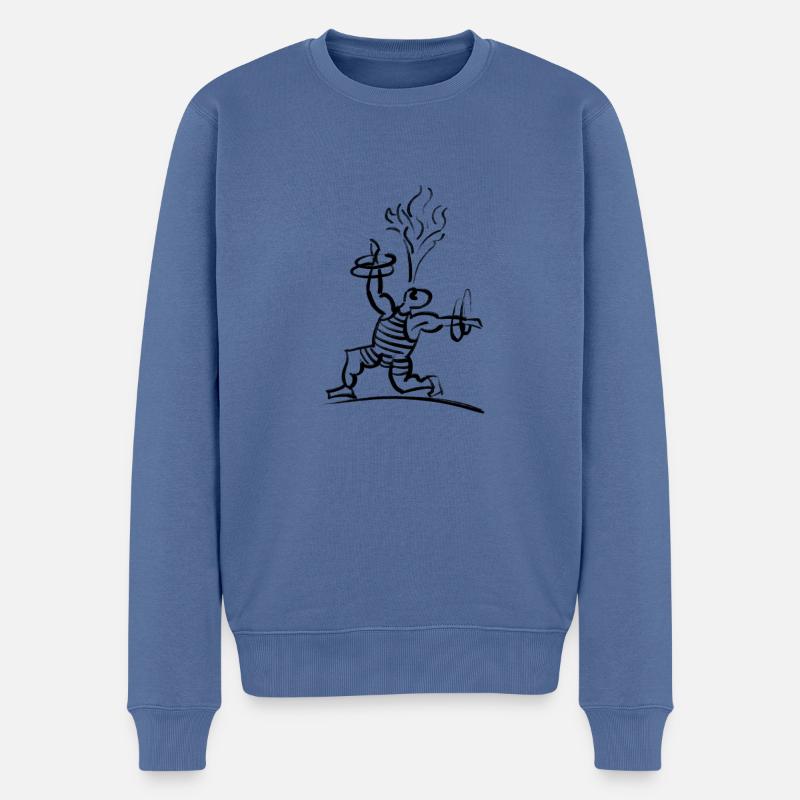 Zirkusmann - Männer Premium Bio Pullover - Taubenblau