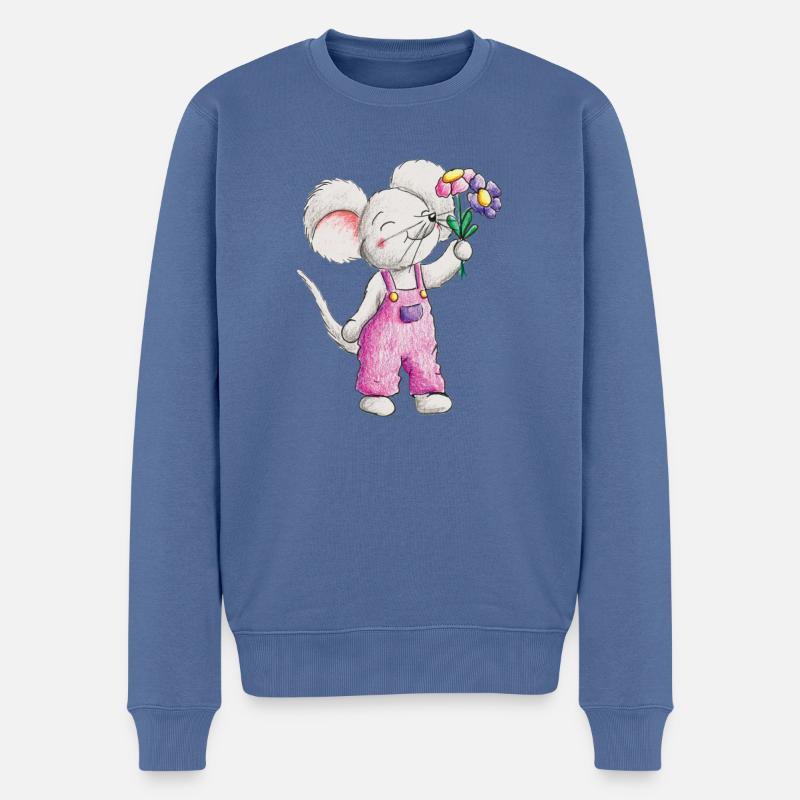 Des fleurs pour vous - Pull Premium bio Homme - bleu pigeon