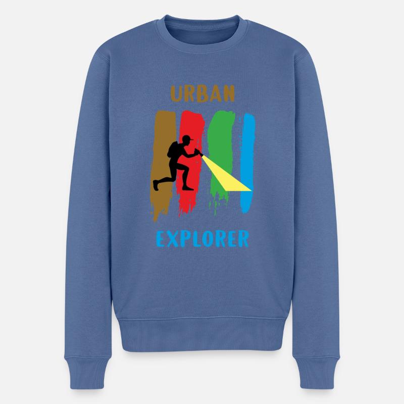 Urban Explorer - Urbex - Männer Premium Bio Pullover - Taubenblau