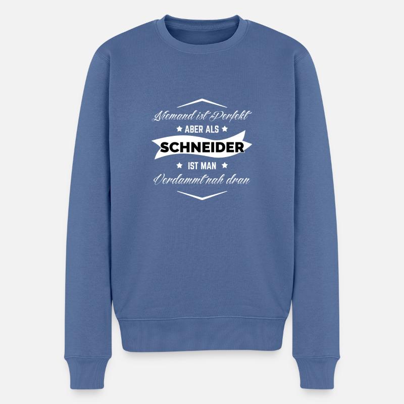 SCHNEIDER PERFEKT - Männer Premium Bio Pullover - Taubenblau