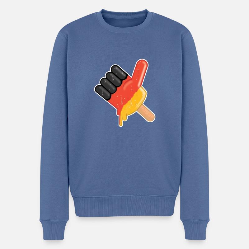 popsicles Finger "comme" l'Allemagne - Pull Premium bio Homme - bleu pigeon