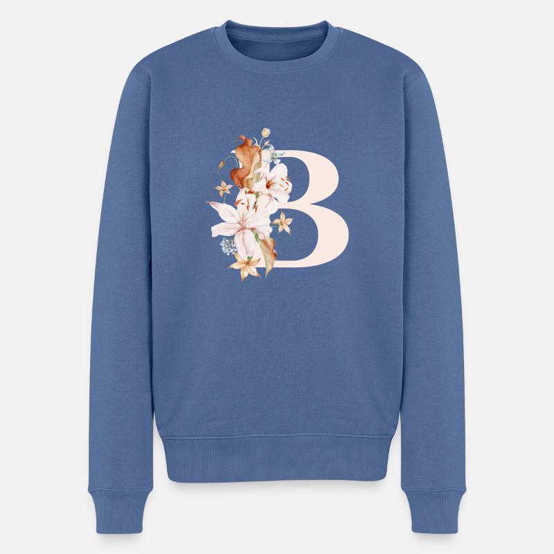 B - Männer Premium Bio Pullover - Taubenblau