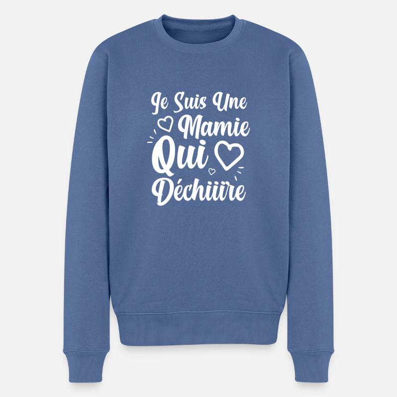 Je suis une mamie qui déchire grand-mère cadeau - Pull Premium bio Homme - bleu pigeon