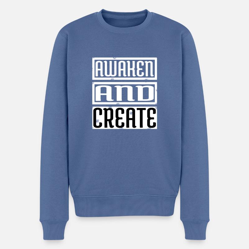bday personal enlightenment funny sayings - Männer Premium Bio Pullover - Taubenblau