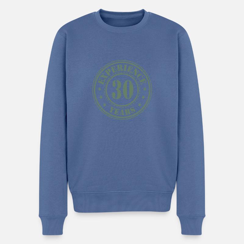 30 Jahre Erfahrung - Männer Premium Bio Pullover - Taubenblau