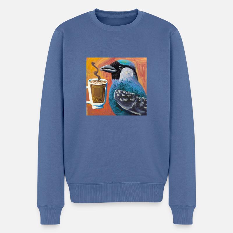 Kaffee? - Männer Premium Bio Pullover - Taubenblau