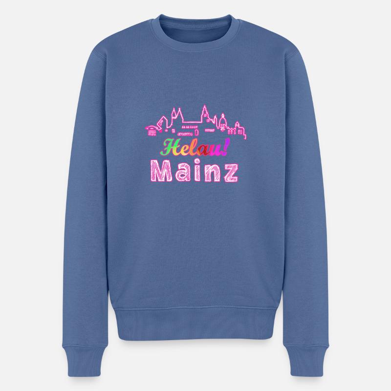 helau mainz,helau,mainz,karneval,skyline - Männer Premium Bio Pullover - Taubenblau
