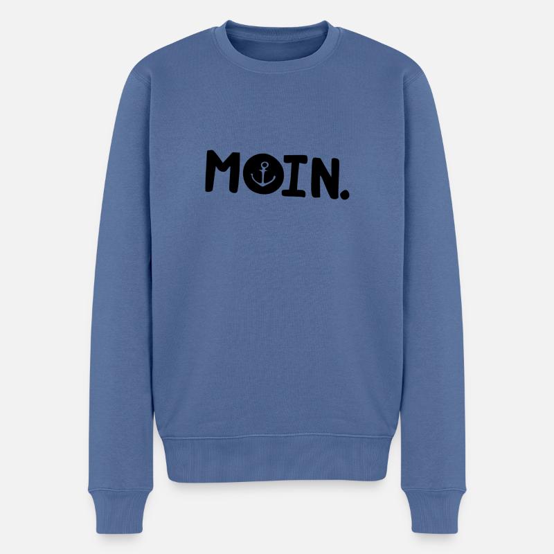 Moin - Männer Premium Bio Pullover - Taubenblau