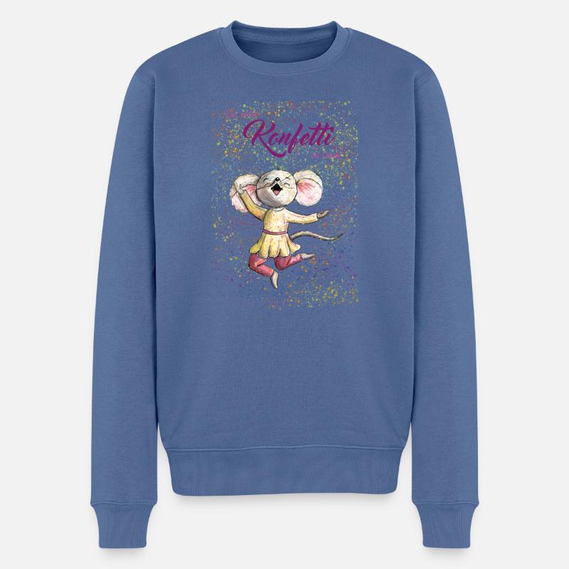 Für mehr Konfetti im Leben - Männer Premium Bio Pullover - Taubenblau