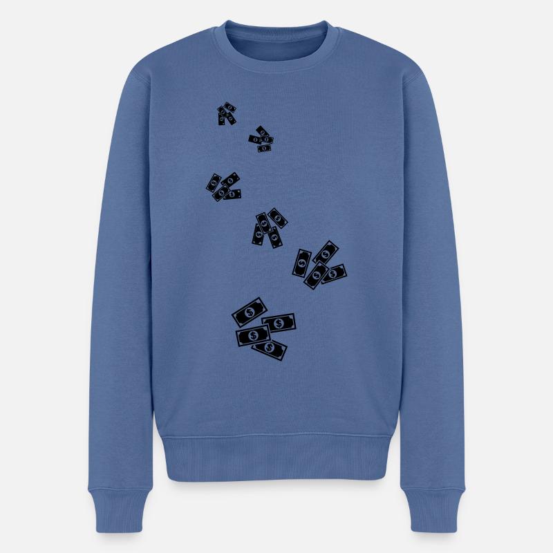 Symbole d’argent liquide - Pull Premium bio Homme - bleu pigeon
