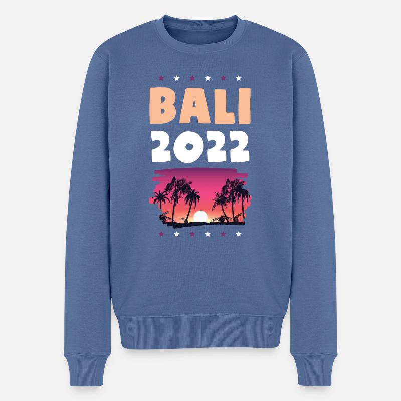 Bali 2022 - Männer Premium Bio Pullover - Taubenblau
