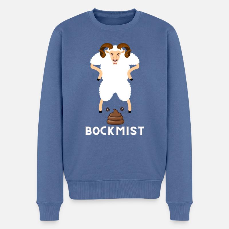 Bockmist - Männer Premium Bio Pullover - Taubenblau