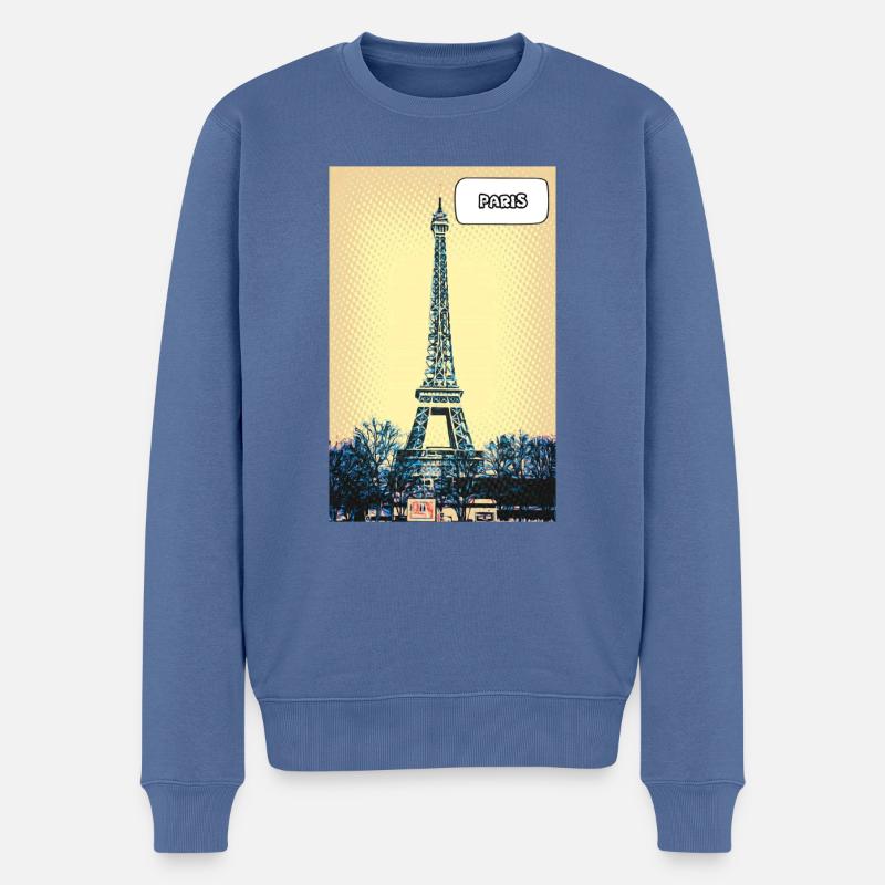 PARIS - Pull Premium bio Homme - bleu pigeon