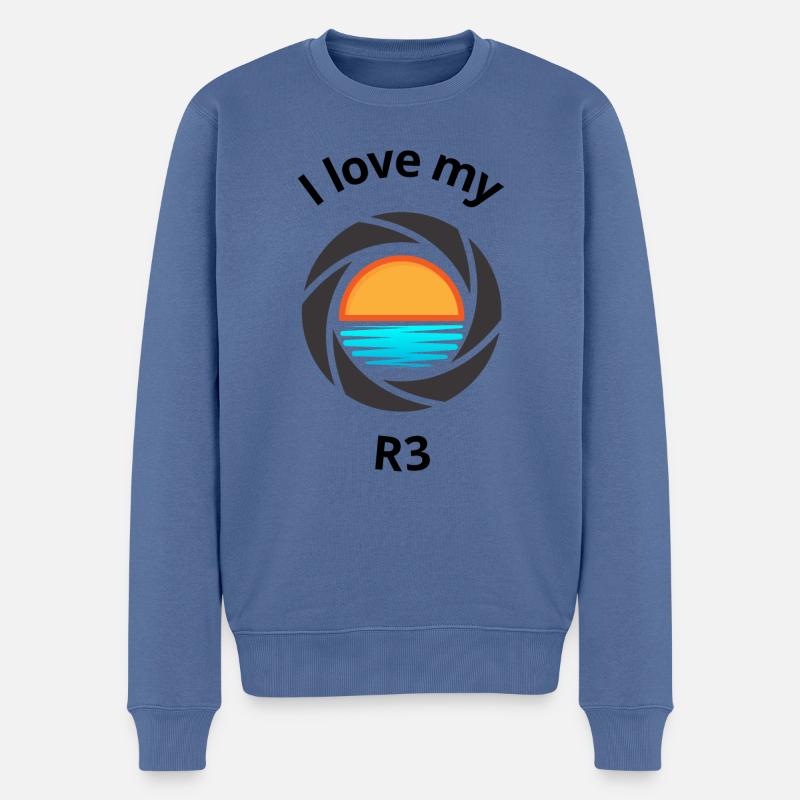 R3 - Männer Premium Bio Pullover - Taubenblau