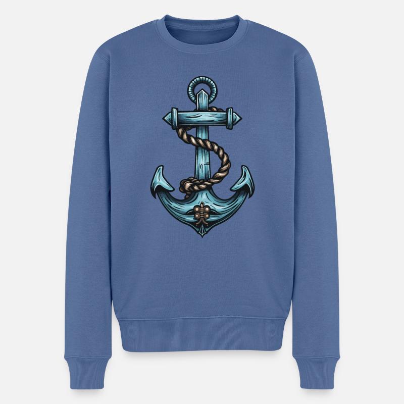 Port d’ancrage - Pull Premium bio Homme - bleu pigeon