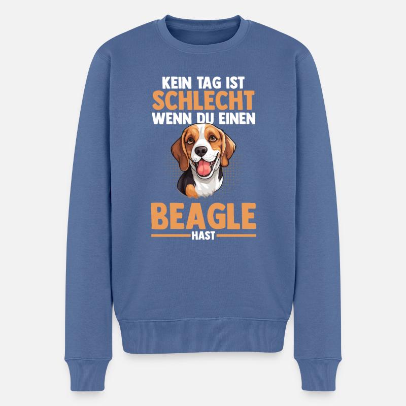 Hund Beagle - Männer Premium Bio Pullover - Taubenblau