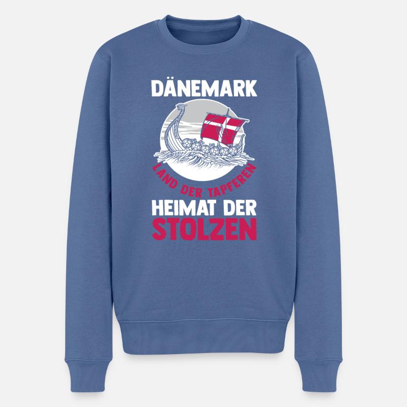 Danois Danemark - Pull Premium bio Homme - bleu pigeon