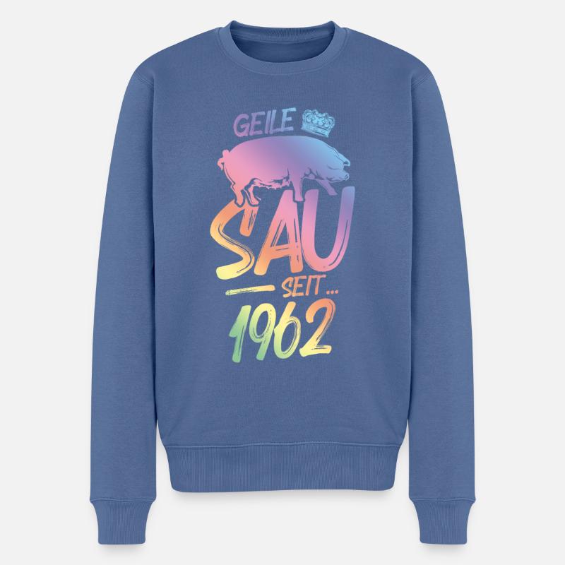 1962 Geile Sau - Männer Premium Bio Pullover - Taubenblau