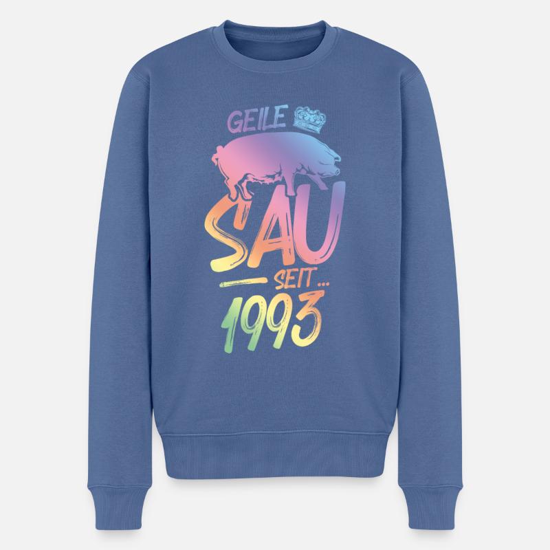 1993 Geile Sau - Männer Premium Bio Pullover - Taubenblau