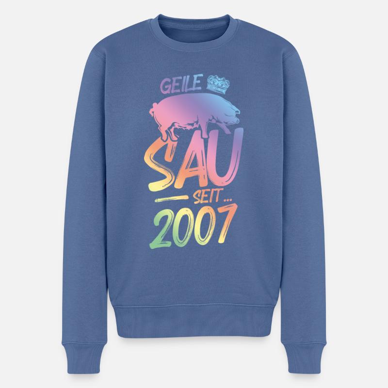 2007 Geile Sau - Männer Premium Bio Pullover - Taubenblau