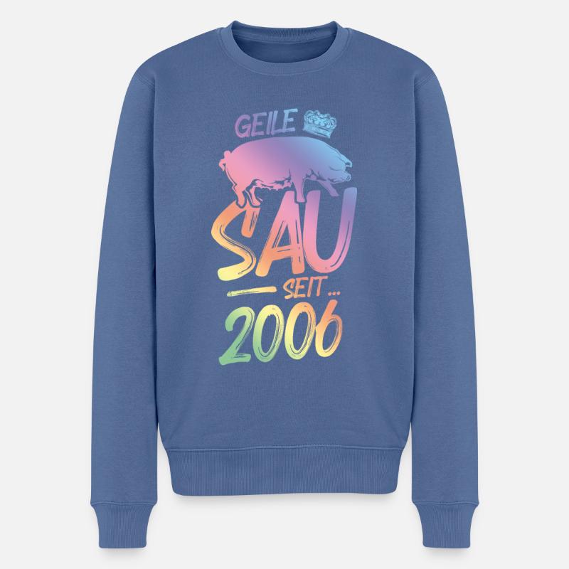 2006 Geile Sau - Männer Premium Bio Pullover - Taubenblau