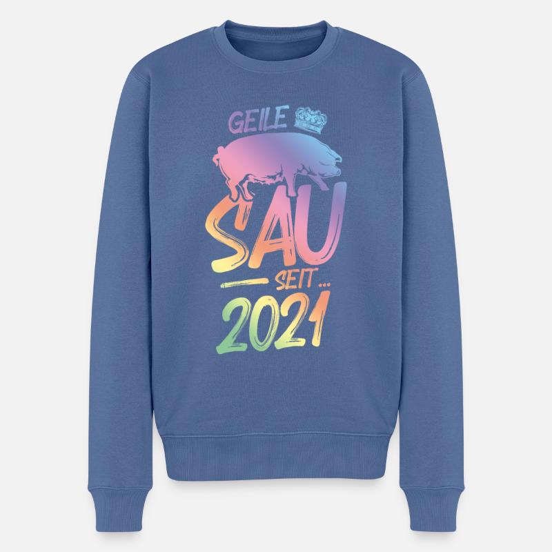 2021 Geile Sau - Männer Premium Bio Pullover - Taubenblau