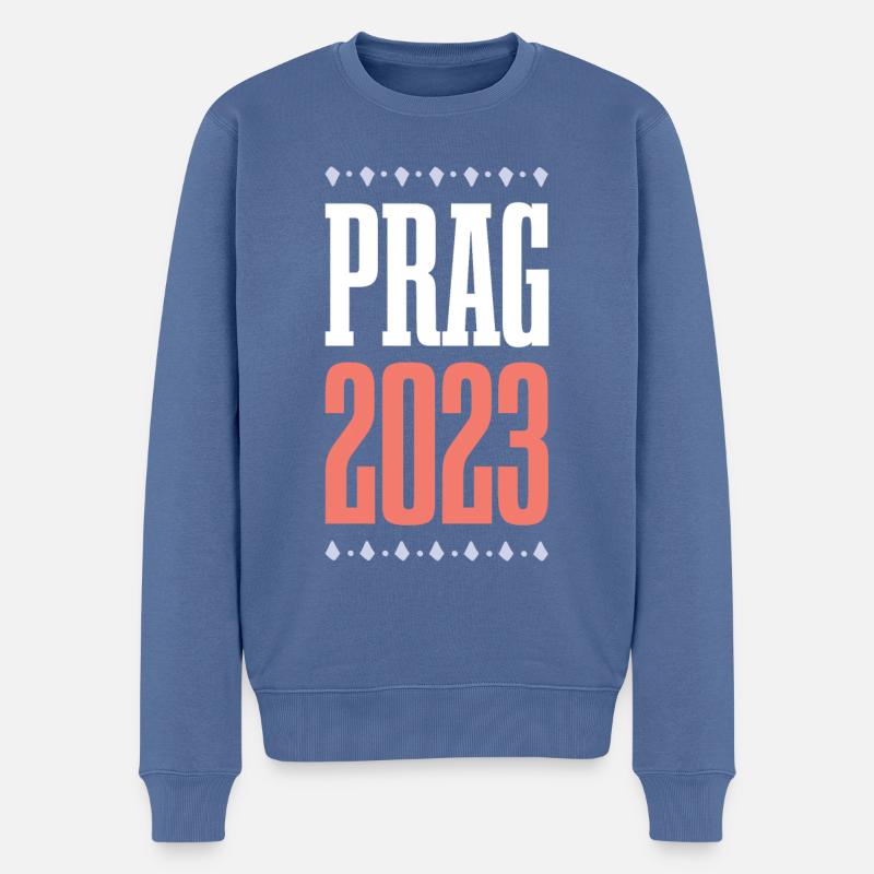 Prag 2023 - Männer Premium Bio Pullover - Taubenblau