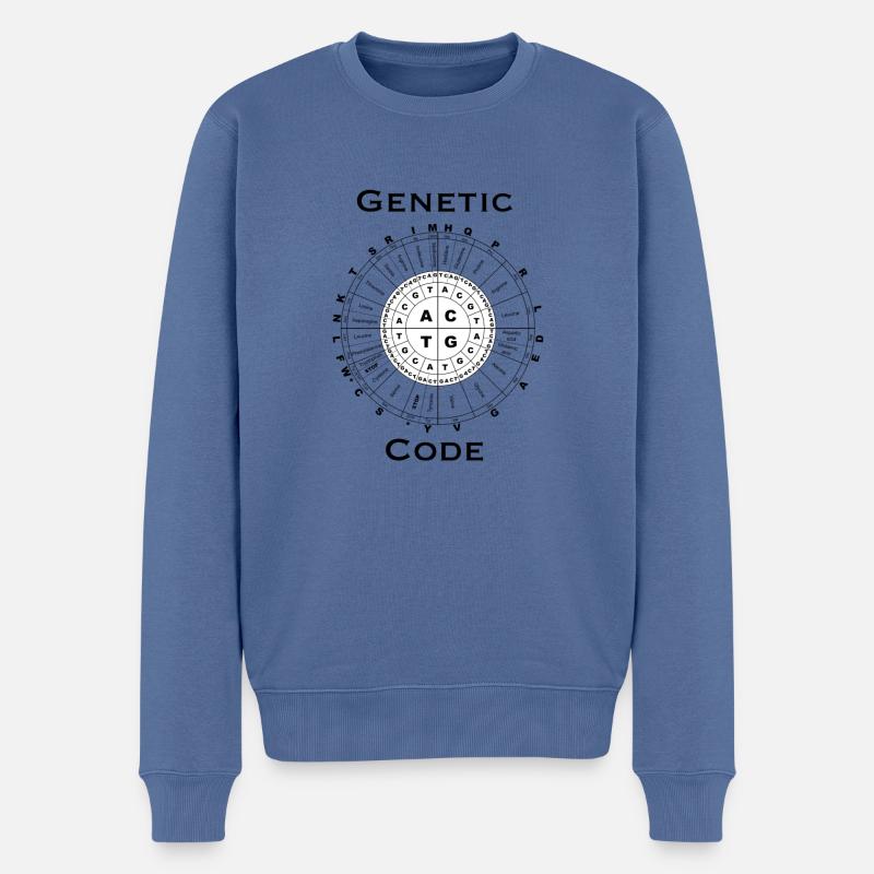 Genetic Code - Männer Premium Bio Pullover - Taubenblau