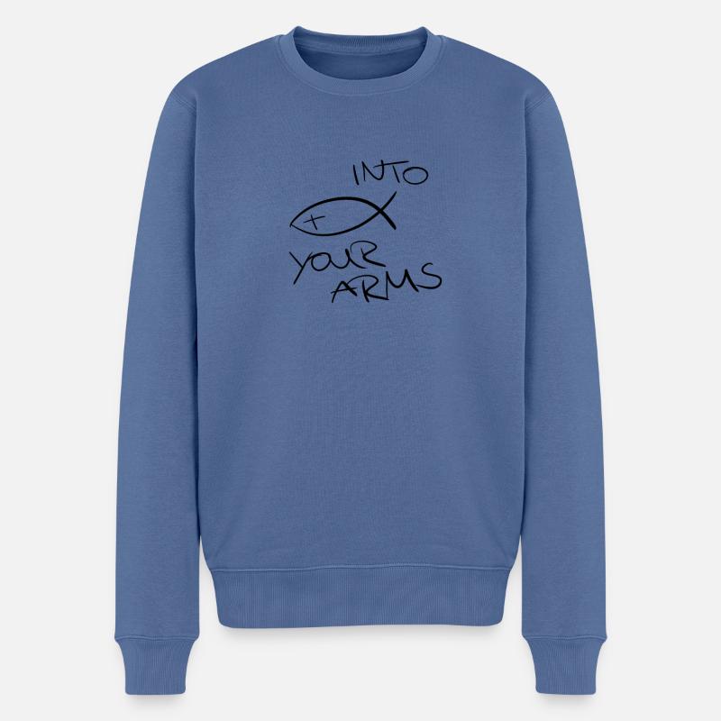 Je suis chrétien - Pull Premium bio Homme - bleu pigeon