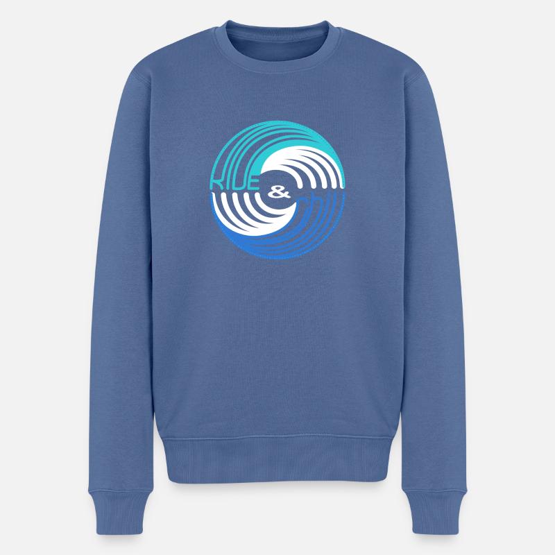 RIDE and chill - Männer Premium Bio Pullover - Taubenblau