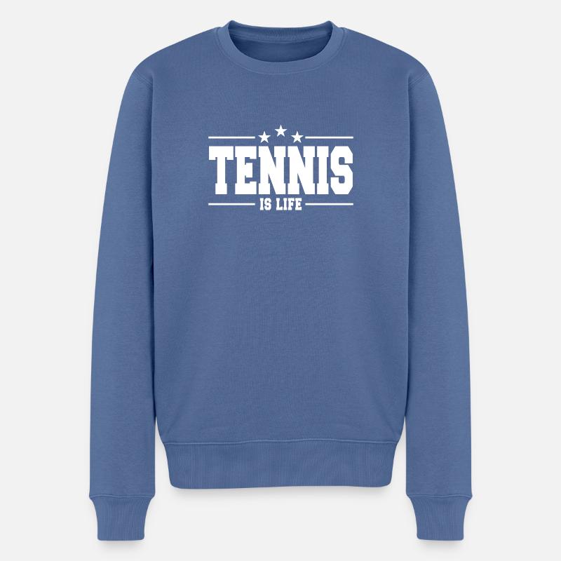 tennis is life 1 - Männer Premium Bio Pullover - Taubenblau