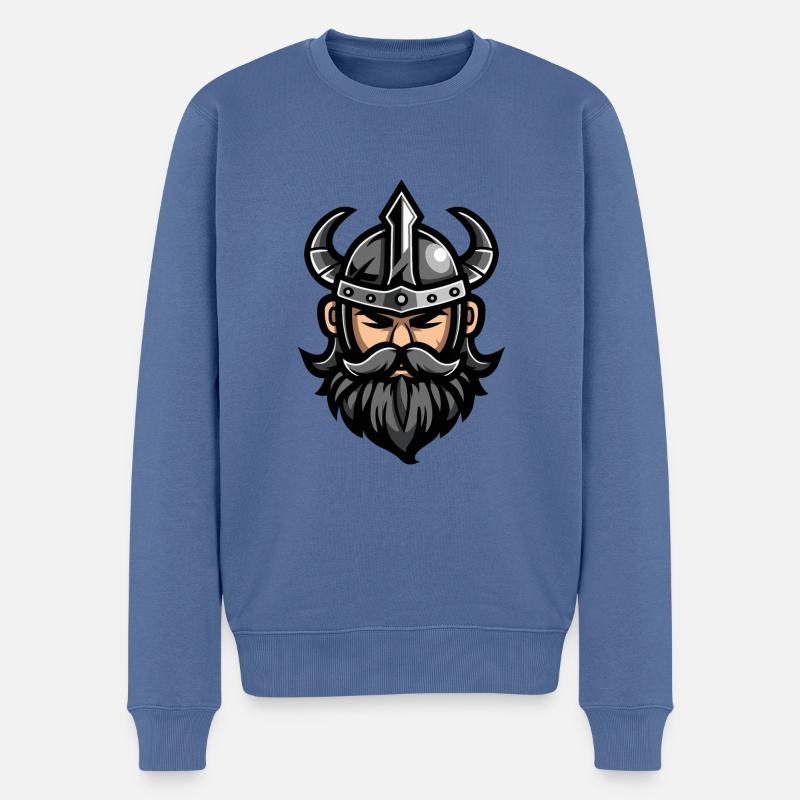Wikinger Kopf Valhalla - Männer Premium Bio Pullover - Taubenblau