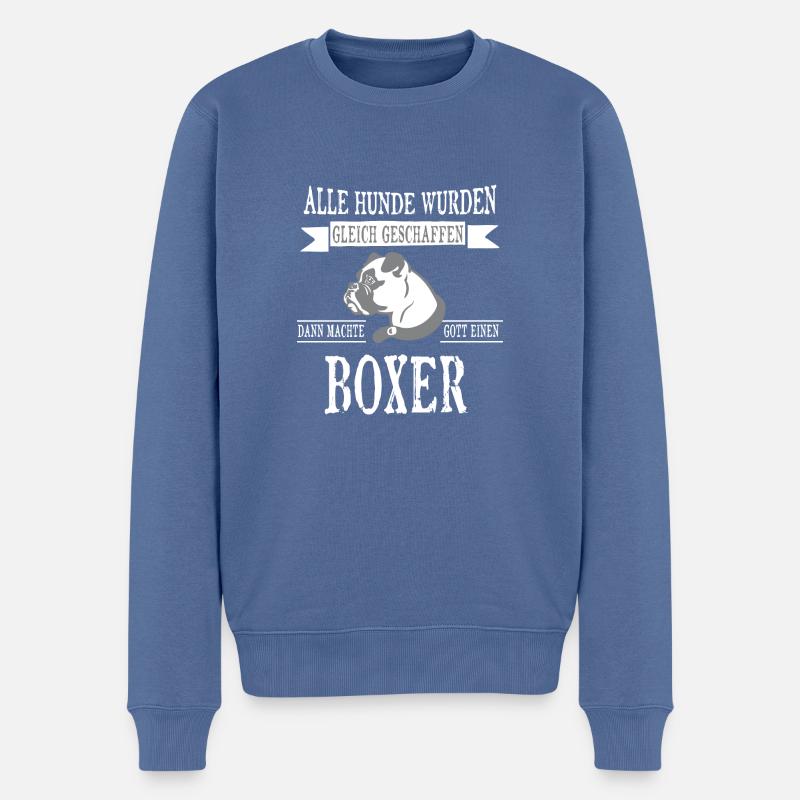 Alle Hunde Boxer - Männer Premium Bio Pullover - Taubenblau