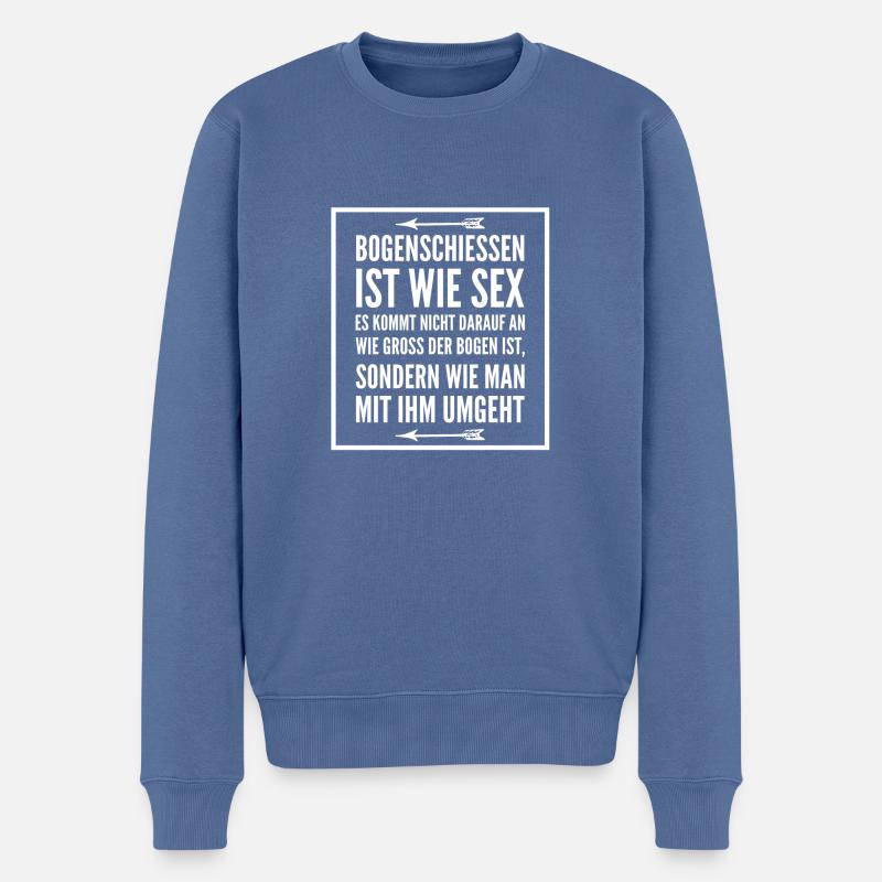Bogenschiessen - Männer Premium Bio Pullover - Taubenblau
