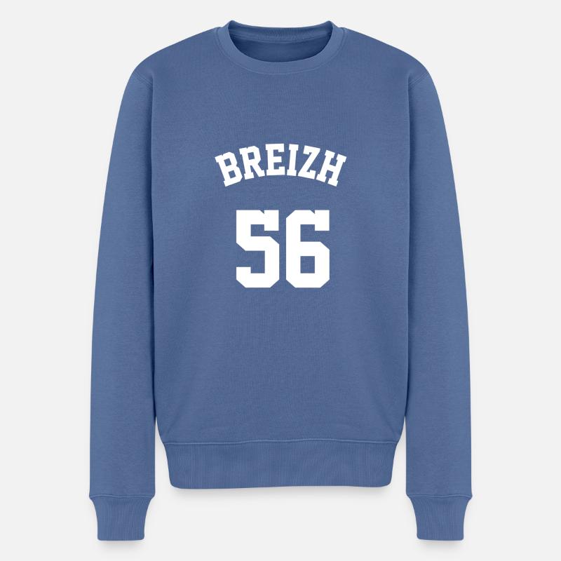 BRITAIN BREIZH 56 - Männer Premium Bio Pullover - Taubenblau