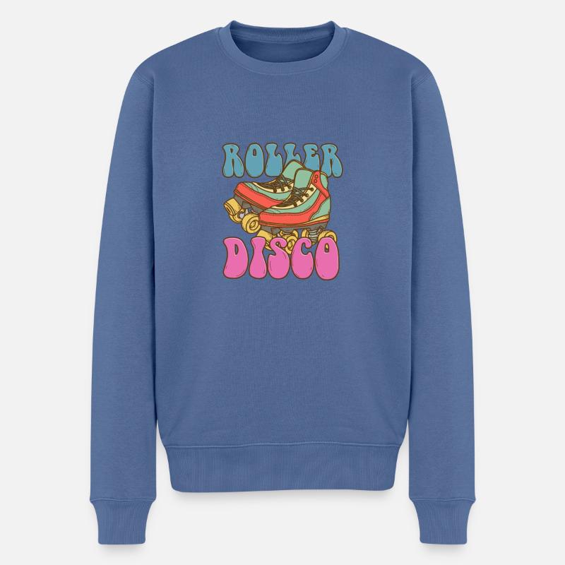Patins Roller Disco Skater Retro Cadeau - Pull Premium bio Homme - bleu pigeon