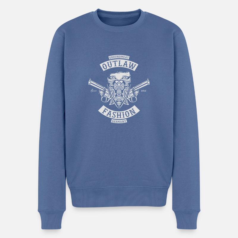 Bandana Outlaw Girl - Männer Premium Bio Pullover - Taubenblau