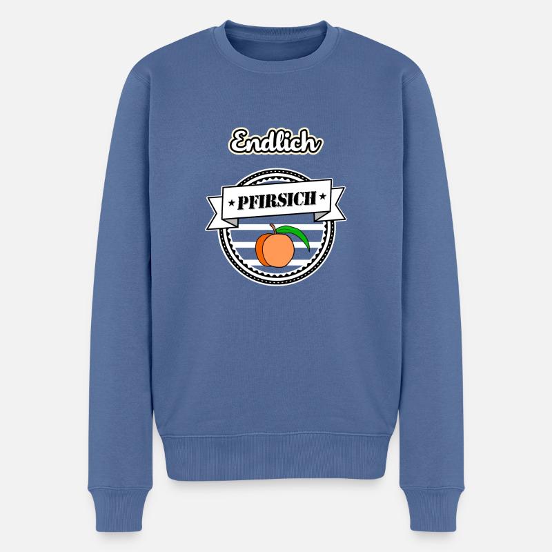 Endlich Pfirsich - 40 Vierzig sw - Männer Premium Bio Pullover - Taubenblau
