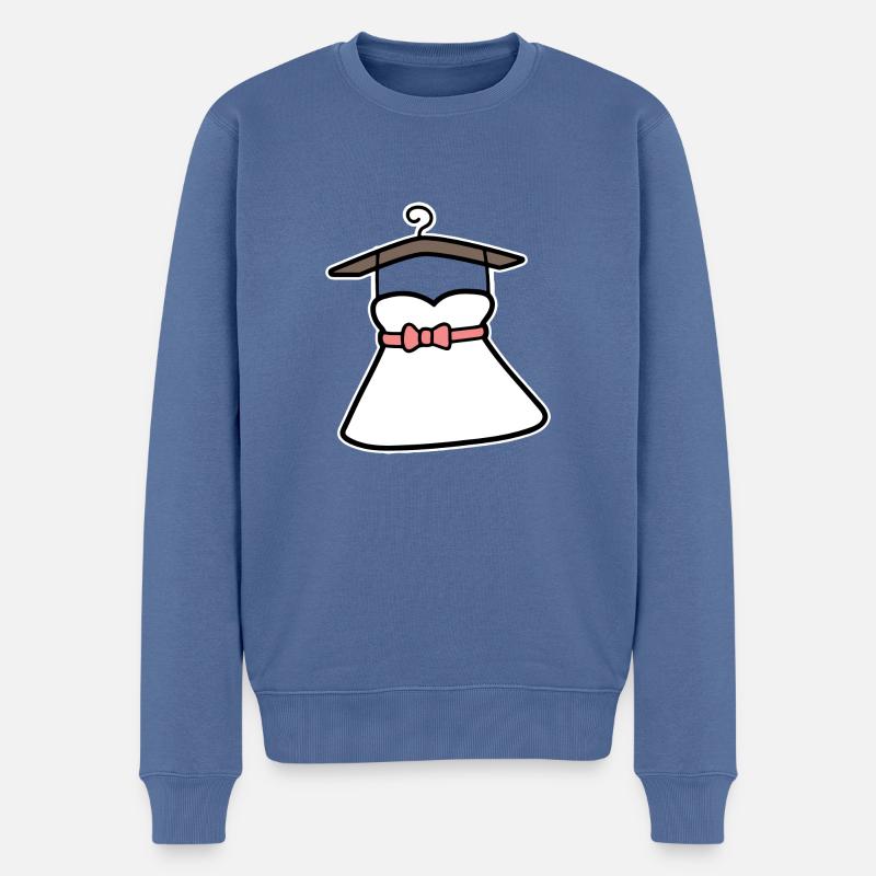 Hochzeitskleid - Männer Premium Bio Pullover - Taubenblau