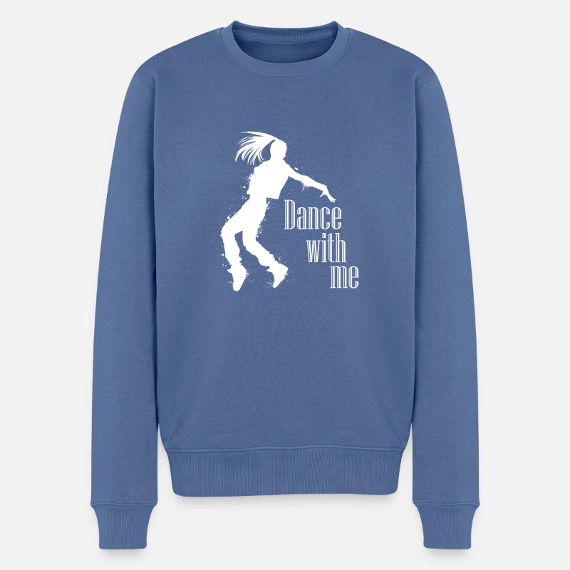 Dancing Dance Music - Männer Premium Bio Pullover - Taubenblau