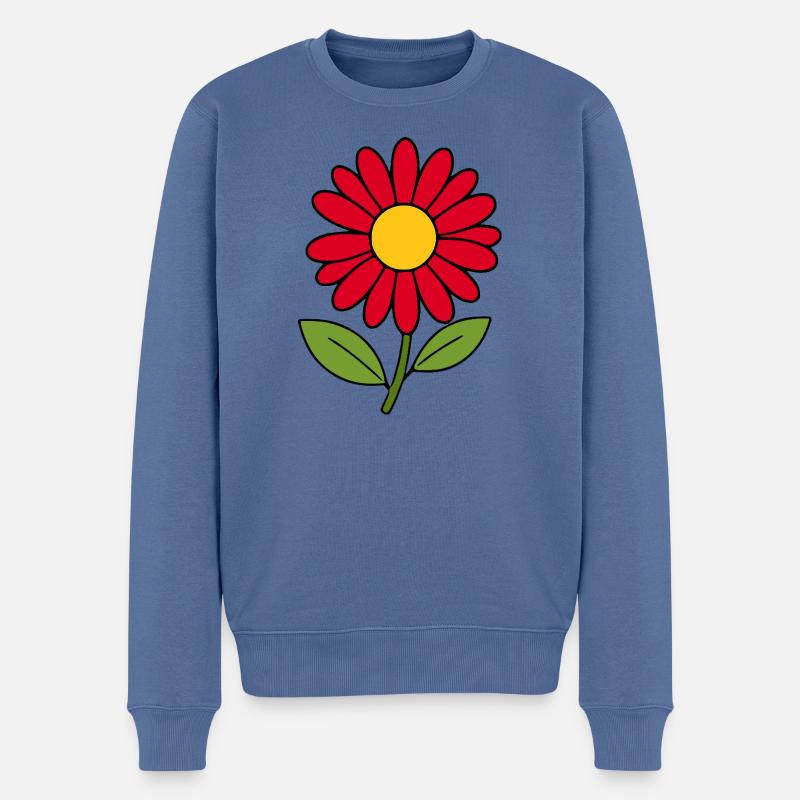 Fleur rouge Fleur rouge Fleurs - Pull Premium bio Homme - bleu pigeon