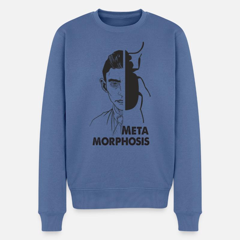 Franz Kafka Tshirt Kafkaesque Metamorphose - Männer Premium Bio Pullover - Taubenblau